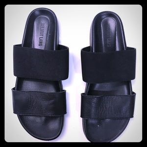 Helmut Lang Black leather slides